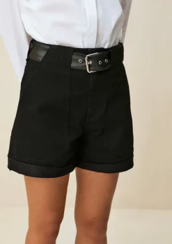 Shorts Morena Rosa Five Pockets Com Cinto Preto
