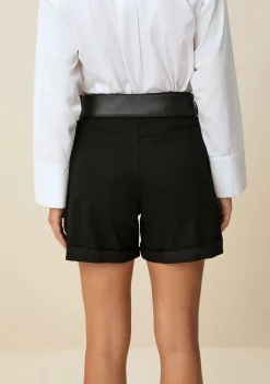 Shorts Morena Rosa Five Pockets Com Cinto Preto