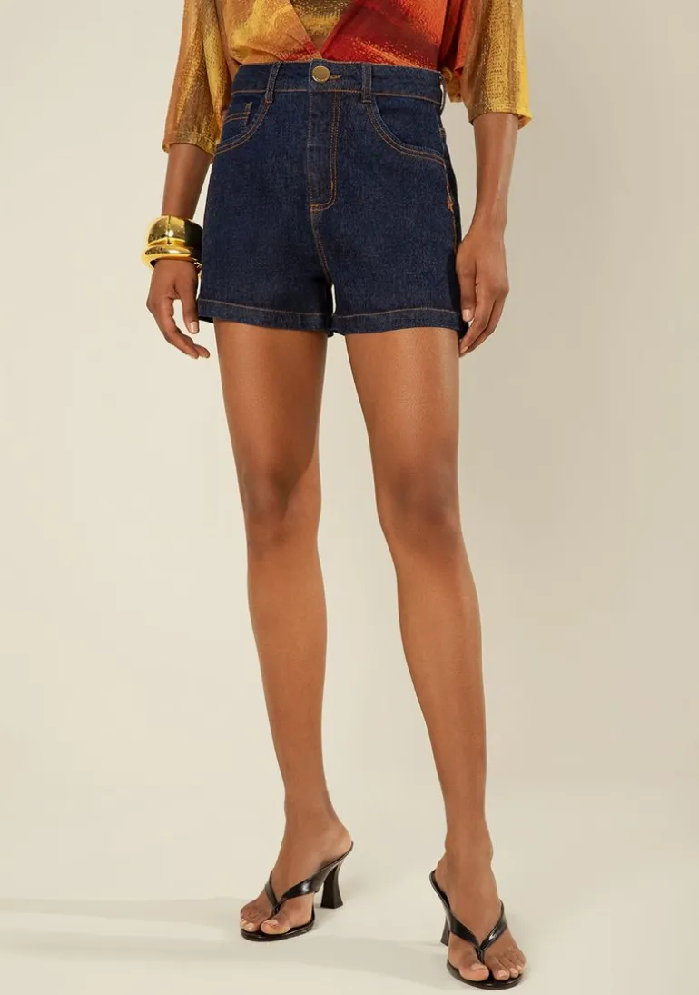 Shorts Morena Rosa Reto Alta Azul