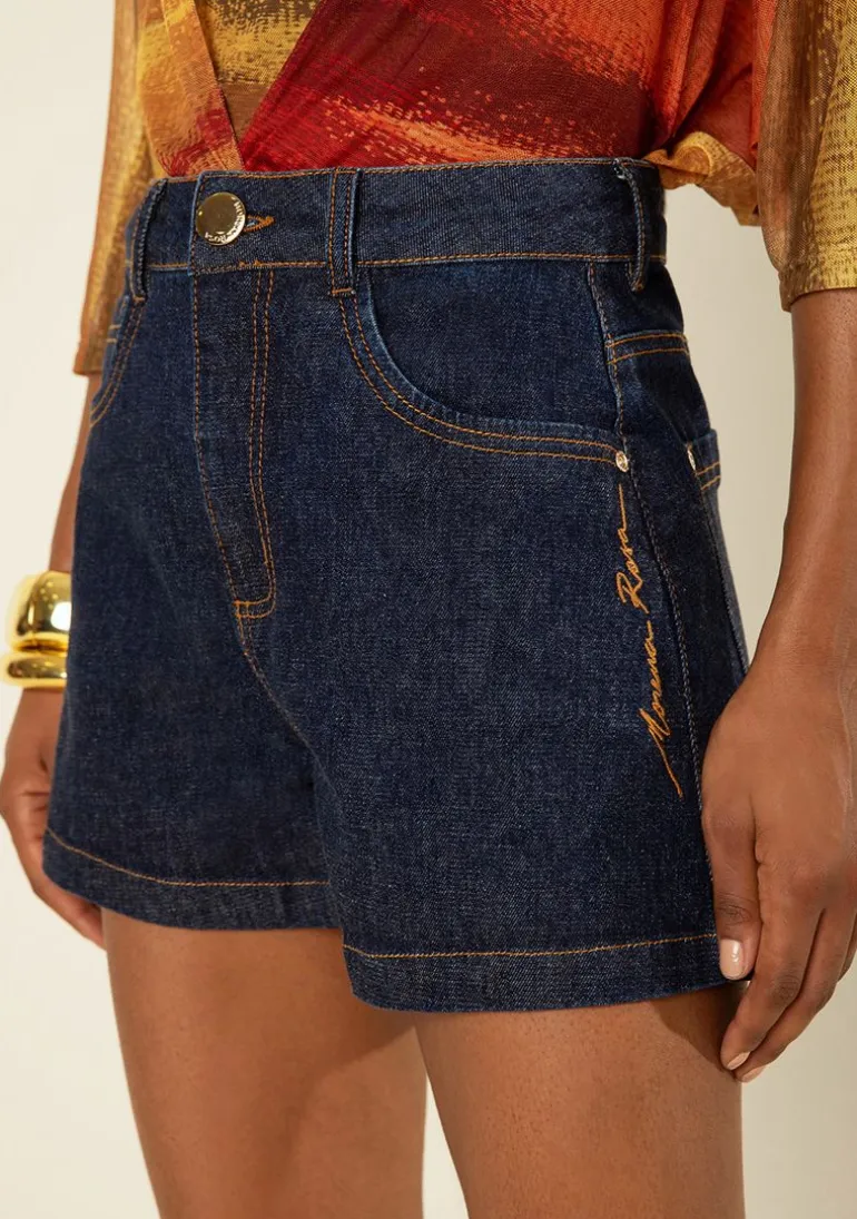 Shorts Morena Rosa Reto Alta Azul