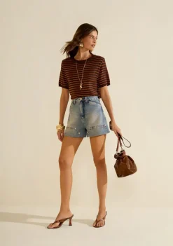 Shorts Morena Rosa Reto Alta Azul