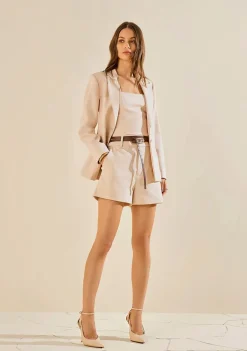 Shorts Morena Rosa Reto Alta Bege