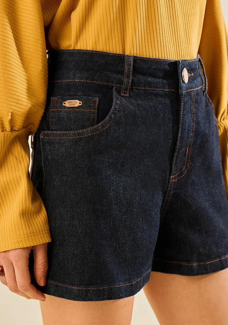 Shorts Morena Rosa Reto Média Azul