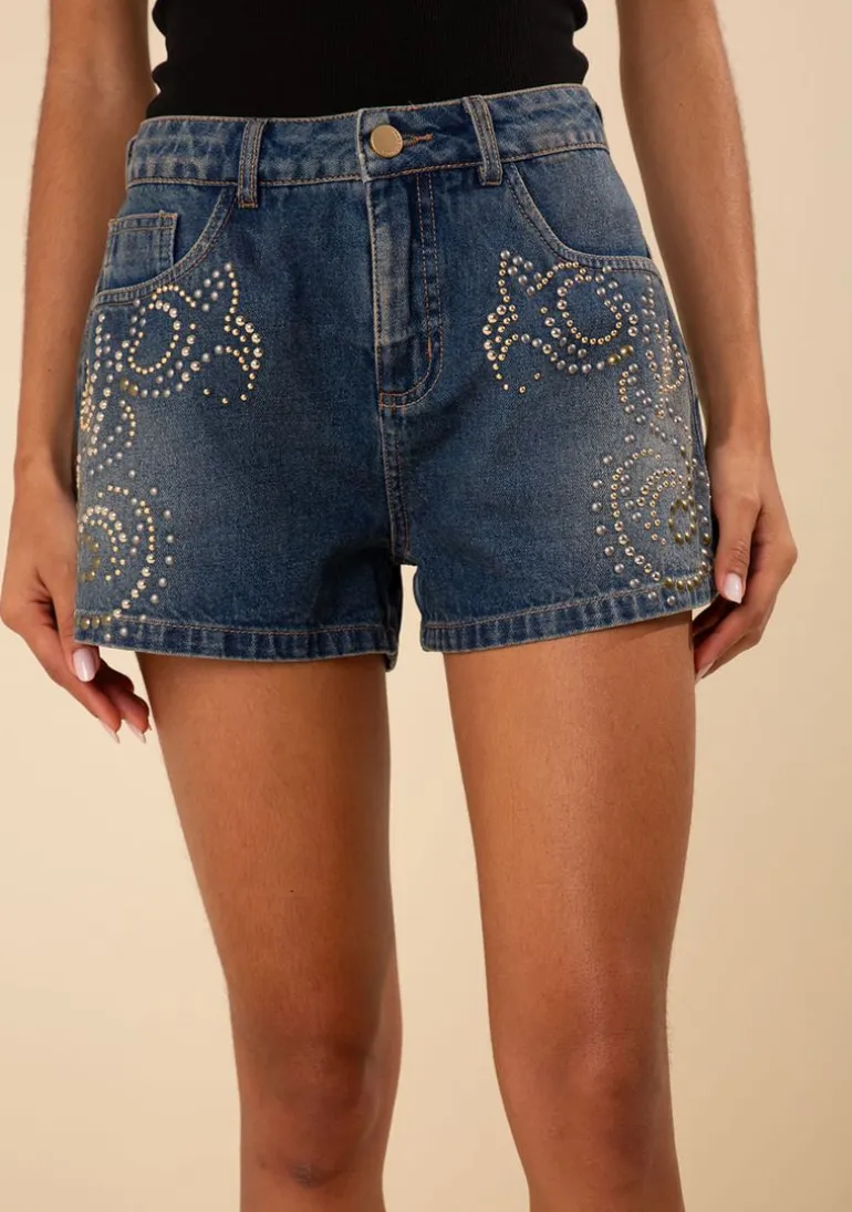 Shorts Morena Rosa Reto Média Azul