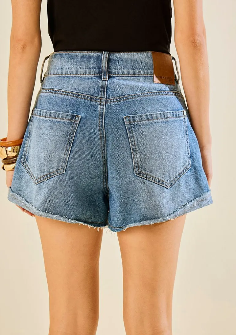 Shorts Morena Rosa Reto Média Azul