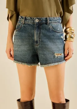 Shorts Morena Rosa Reto Média Azul