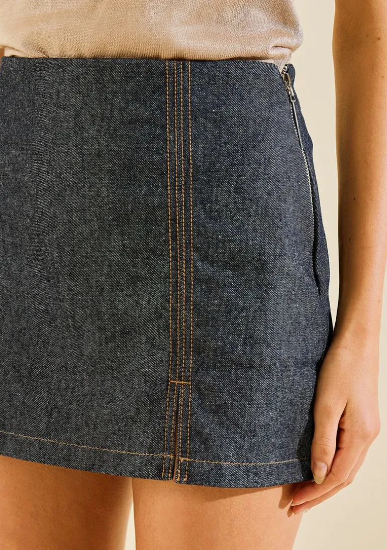 Shorts Morena Rosa Saia Reto Alta Azul
