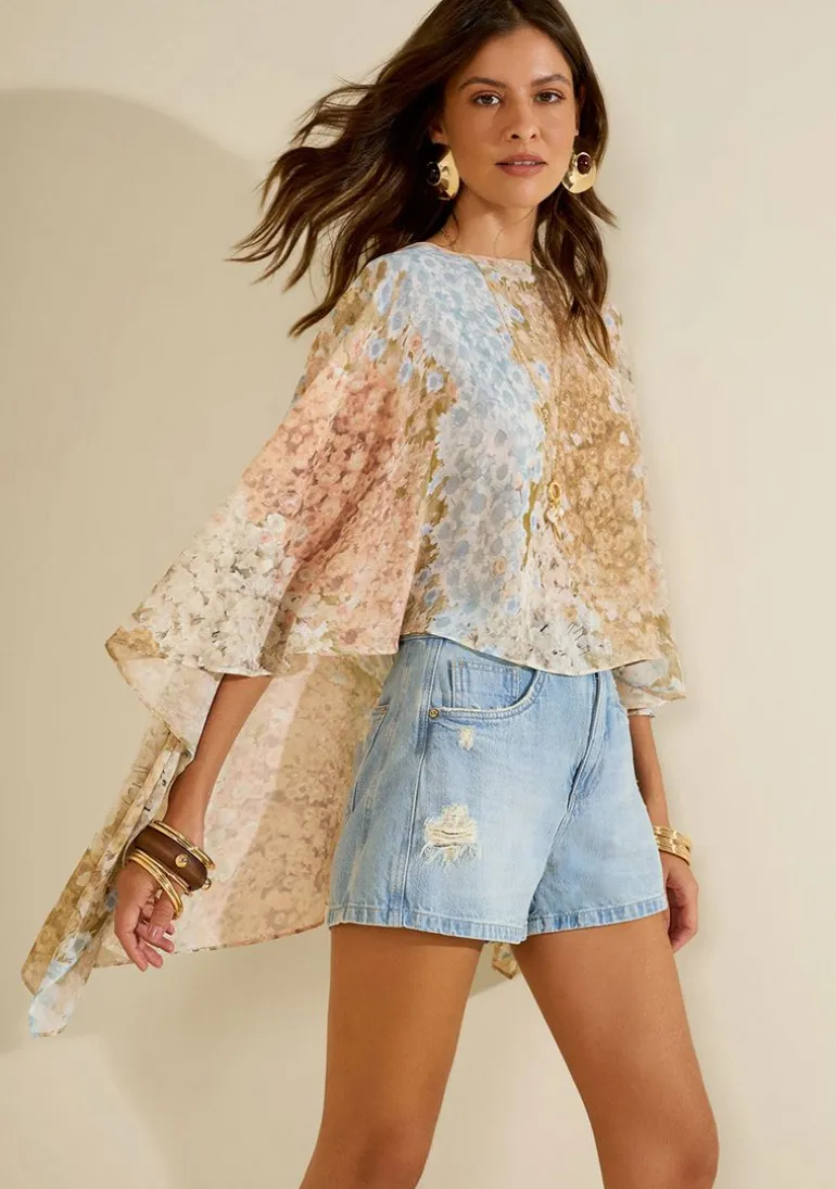 Shorts Reto Florescer Azul