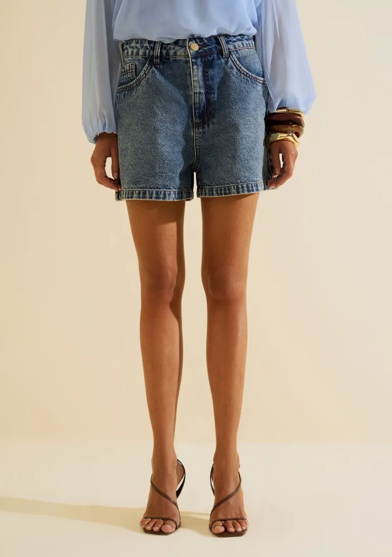 Shorts Reto Índigo Azul