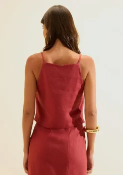 Top Decote Reto Estado Natural Bordo
