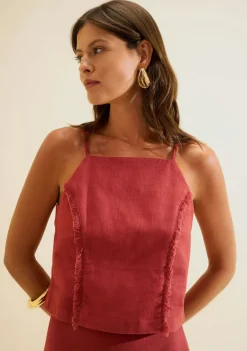 Top Decote Reto Estado Natural Bordo