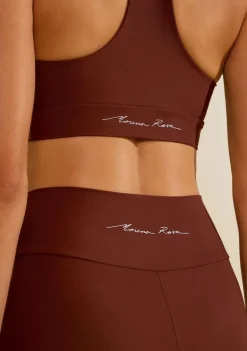 Top Morena Rosa Decote Careca Alça Cruzada Marrom
