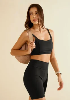 Top Morena Rosa Decote Quadrado Alça Larga Preto