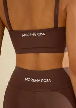 Top Morena Rosa Decote Quadrado Alça Larga Marrom