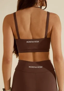 Top Morena Rosa Decote Quadrado Alça Larga Marrom
