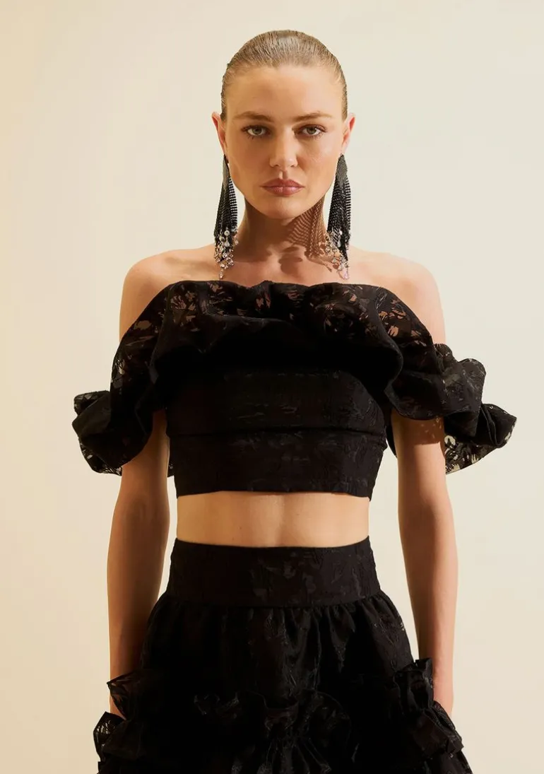 Top Ombro a Ombro Noir Preto