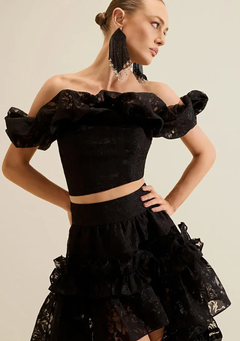 Top Ombro a Ombro Noir Preto