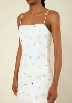 Vestido Curto Ajustado Lírio Off White