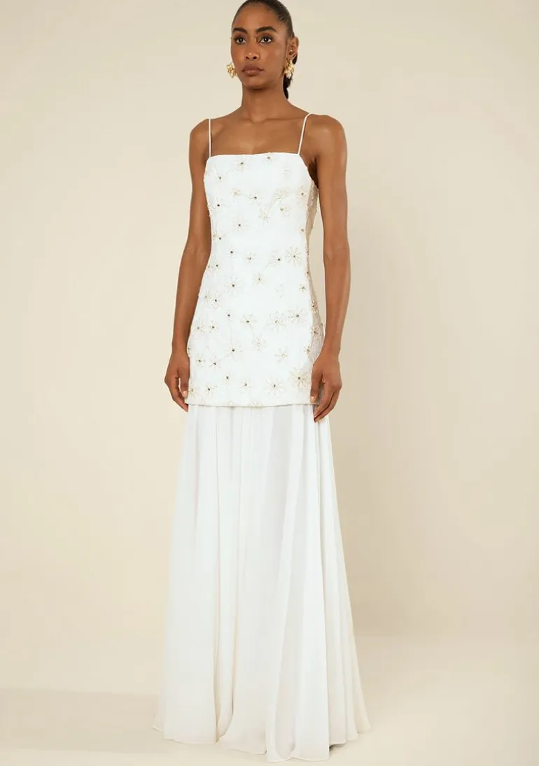 Vestido Curto Ajustado Lírio Off White