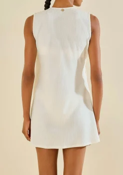 Vestido Curto Alvéolo Branco