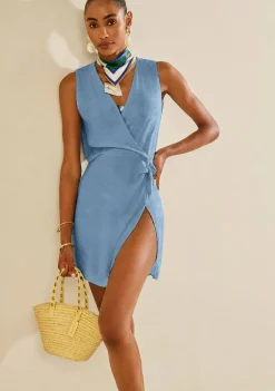 Vestido Curto Enlace Azul