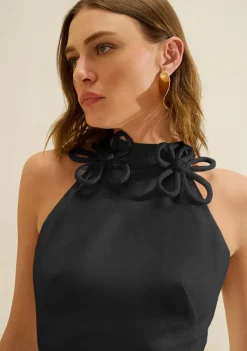 Vestido Gola Alta Origem Preto