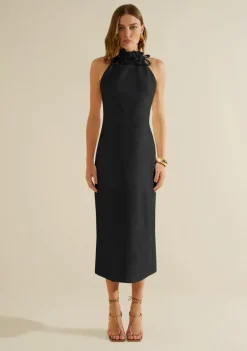Vestido Gola Alta Origem Preto
