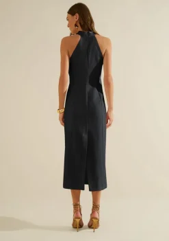 Vestido Gola Alta Origem Preto