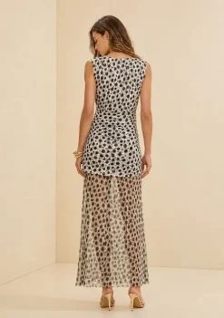 Vestido Longo Ajustado Miragem Preto