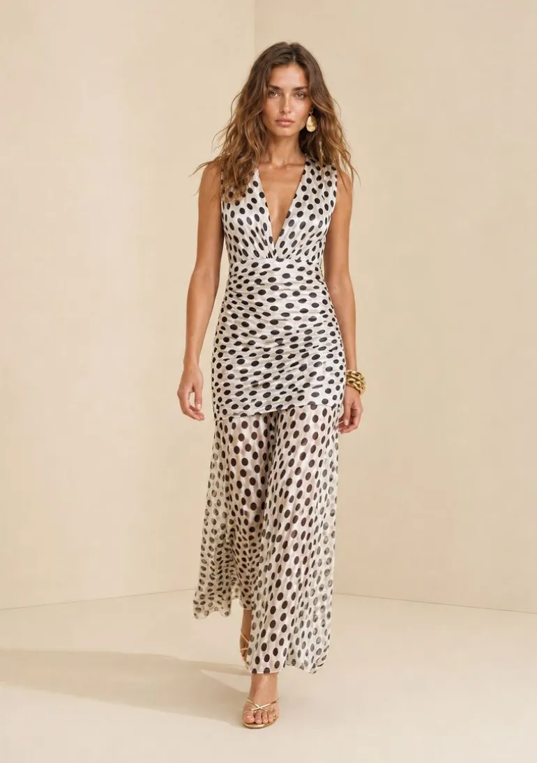 Vestido Longo Ajustado Miragem Preto