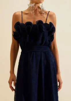 Vestido Longo Alças Ondina Azul
