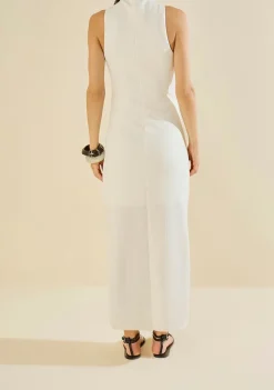 Vestido Longo Alvéolo Branco