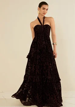 Vestido Longo Ébano Marrom