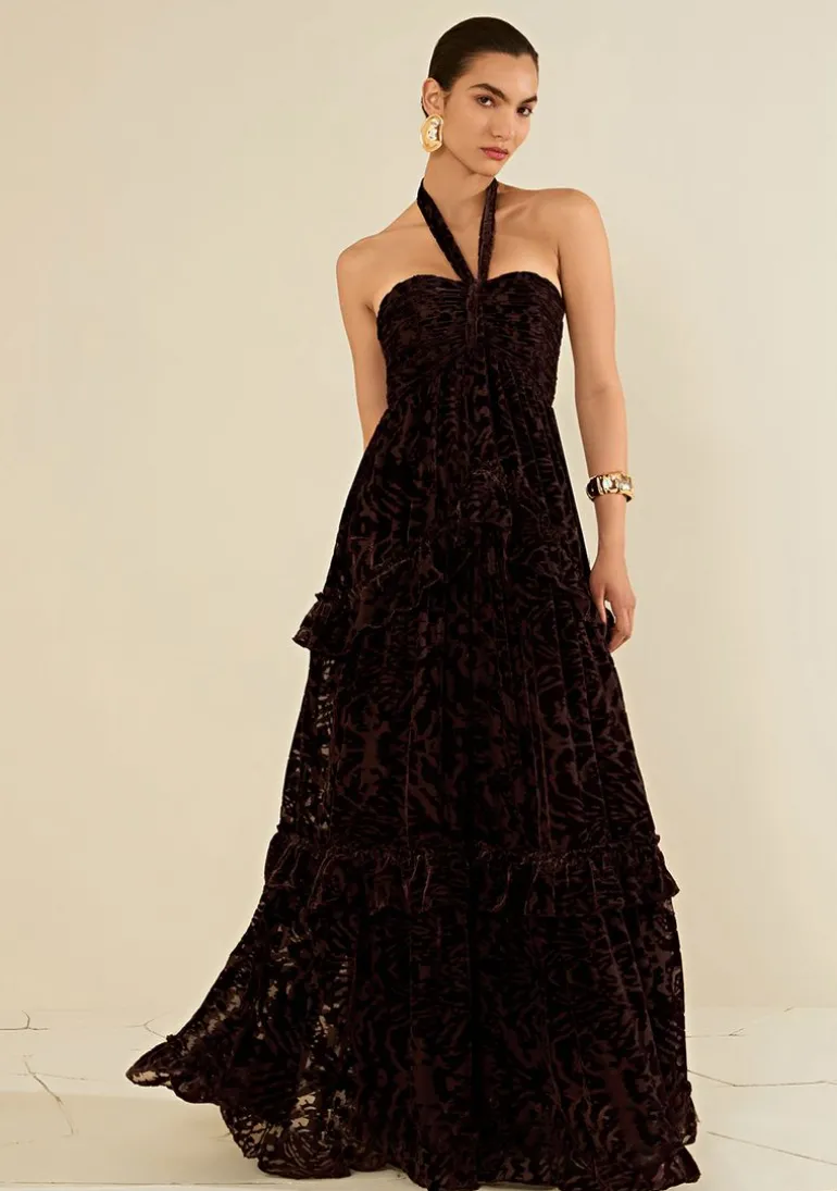 Vestido Longo Ébano Marrom