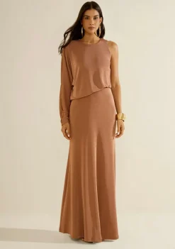 Vestido Longo Eclos Marrom