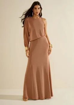 Vestido Longo Eclos Marrom