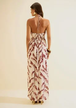 Vestido Longo Flora Bege