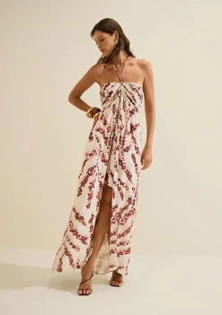 Vestido Longo Flora Bege