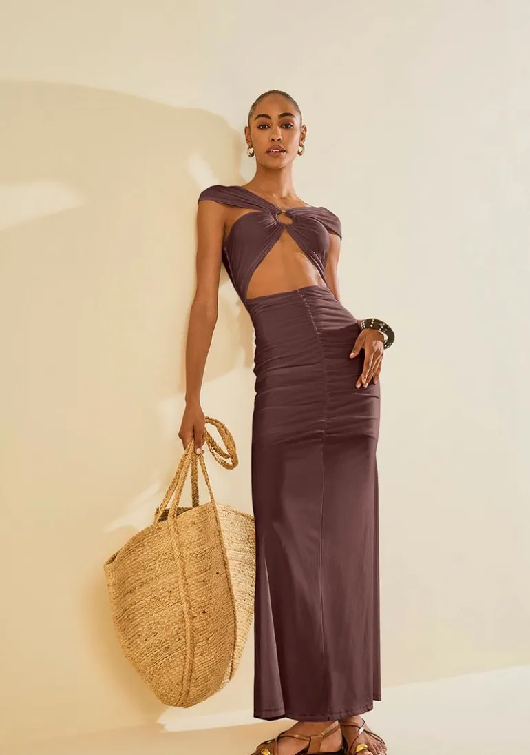 Vestido Longo Âmago Roxo