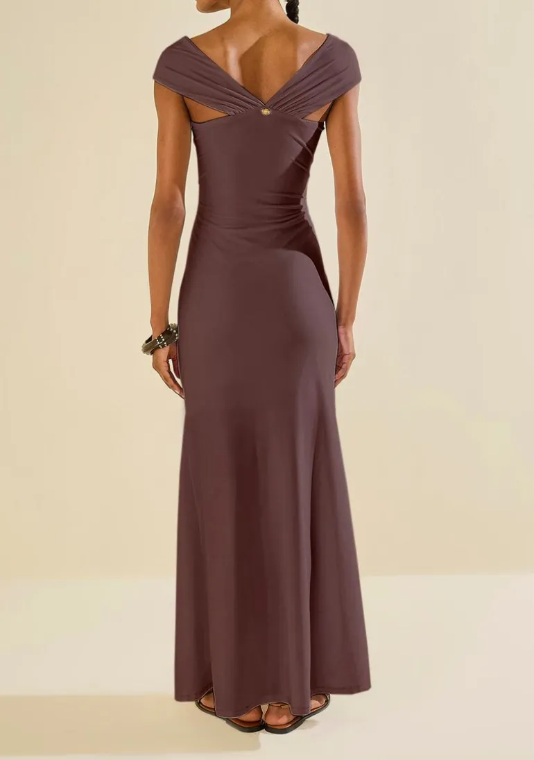 Vestido Longo Âmago Roxo