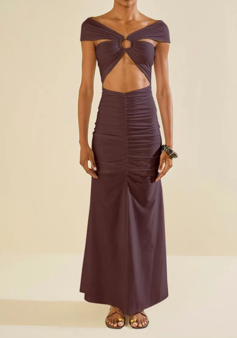 Vestido Longo Âmago Roxo