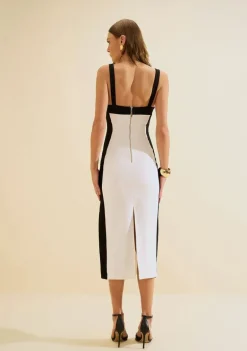 Vestido Midi Ajustado Eclipse Off White