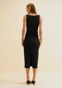 Vestido Midi Ajustado Melia Preto