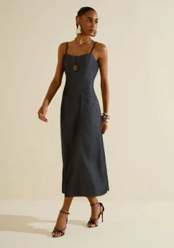 Vestido Midi Cerra Azul