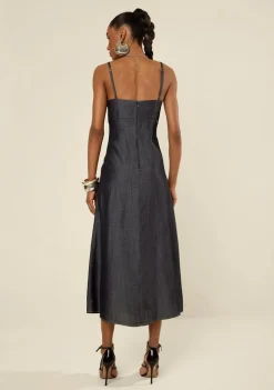Vestido Midi Cerra Azul
