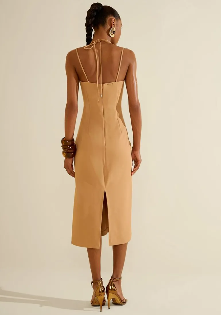 Vestido Midi Eclos Bege Claro