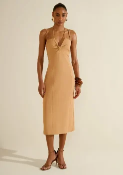 Vestido Midi Eclos Bege Claro