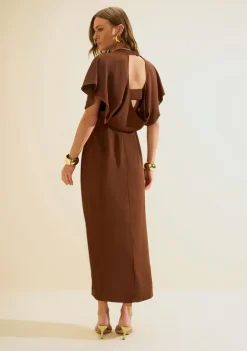 Vestido Midi Moka Marrom