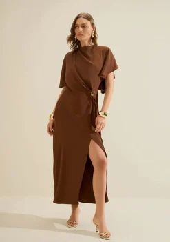 Vestido Midi Moka Marrom