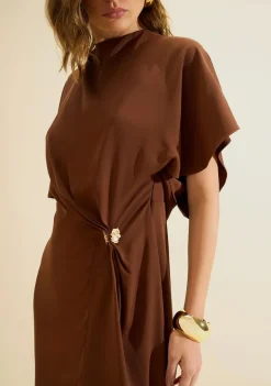 Vestido Midi Moka Marrom